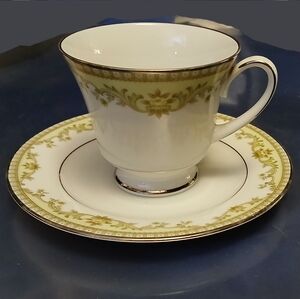 Collectible Fine China Tea Cup & Tea Plate by Noritake Sri Lanka, Mint Condition
